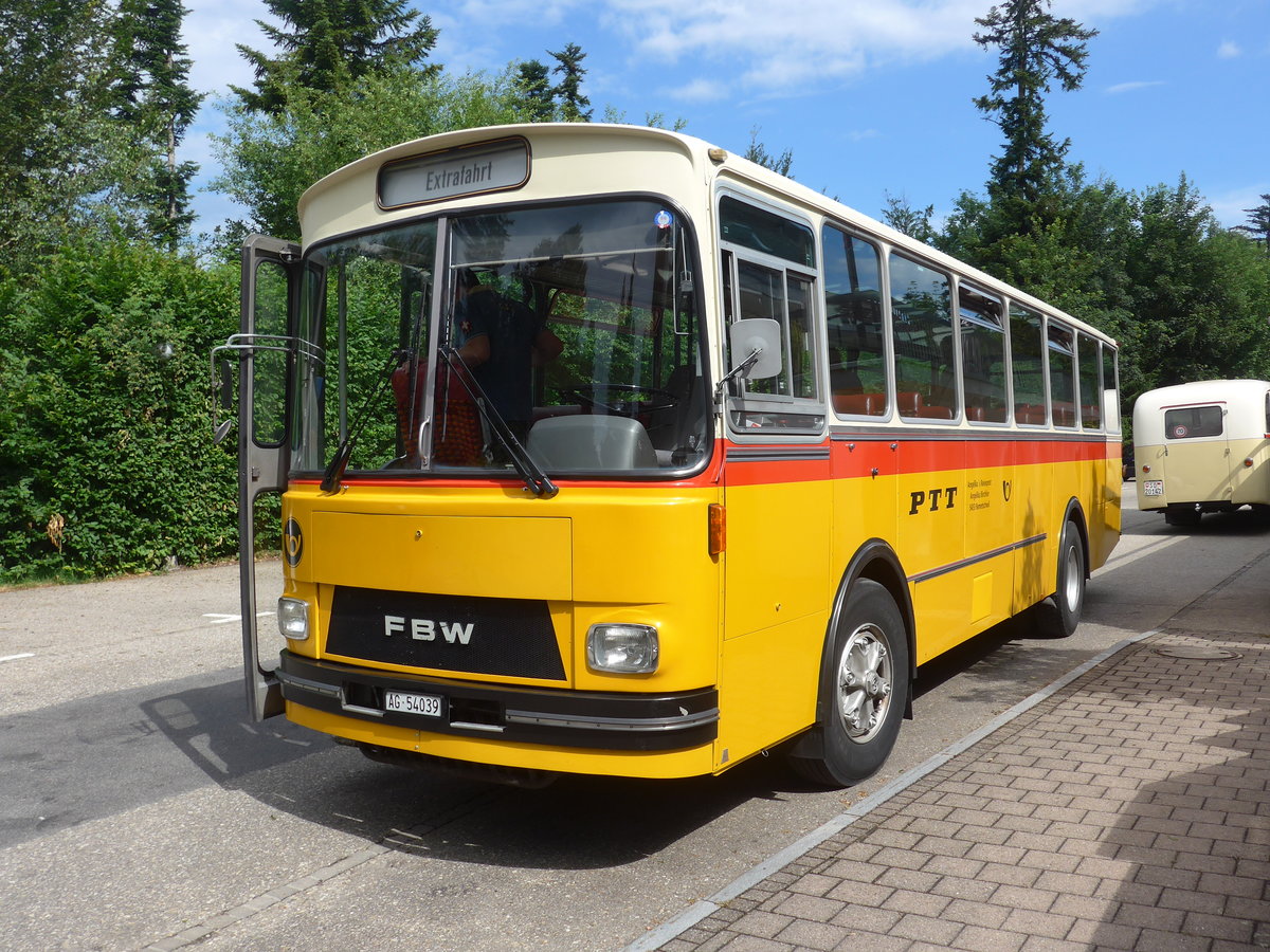 (207'454) - Birchler, Remetschwil - AG 54'039 - FBW/Tscher (ex Gerber, Winkel; ex Eggenberger, Mriken; ex Tanner, Bubendorf; ex P 24'803) am 7. Juli 2019 in Emmenmatt, Moosegg