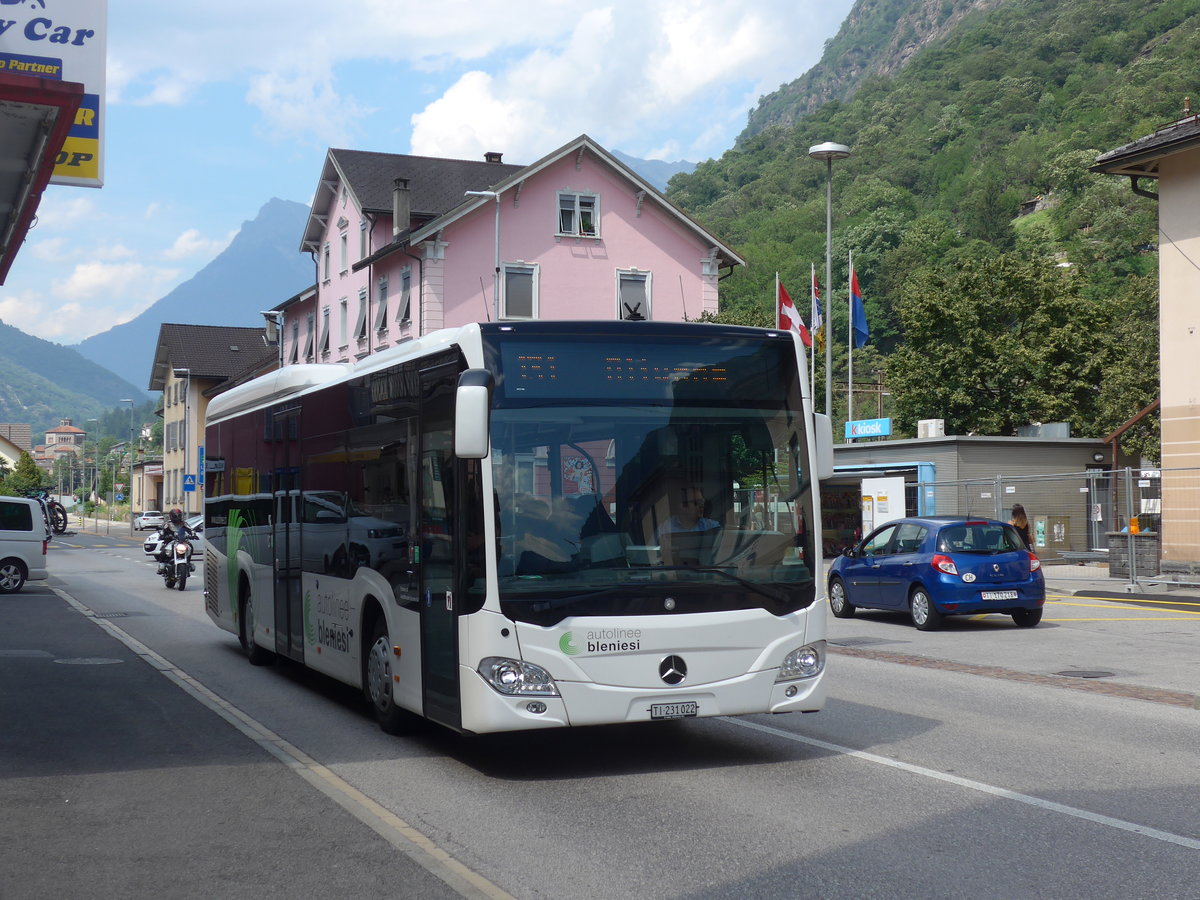 (208'085) - ABl Biasca - Nr. 22/TI 231'022 - Mercedes am 21. Juli 2019 beim Bahnhof Biasca