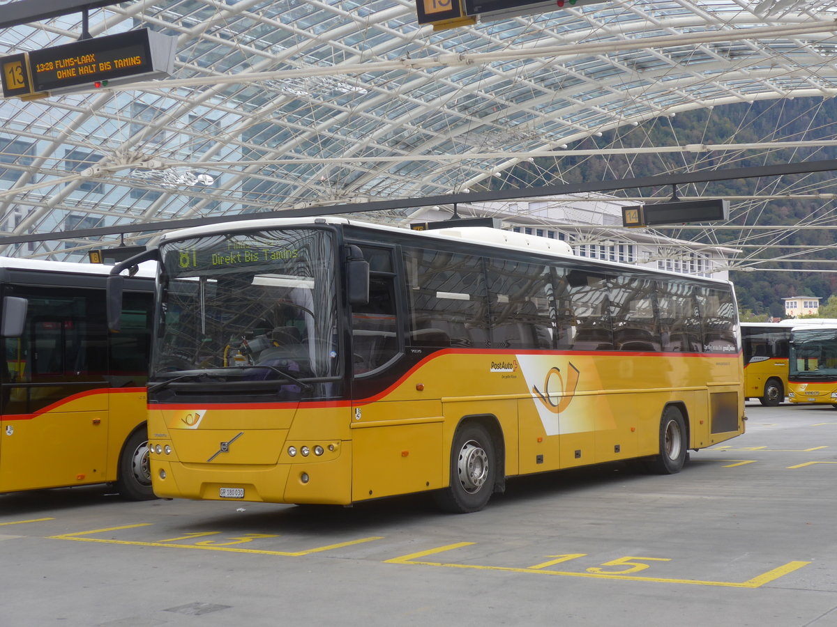 (209'999) - PostAuto Graubnden - GR 180'030 - Volvo (ex Reptrans, Salouf; ex PostAuto Graubnden GR 102'313) am 6. Oktober 2019 in Chur, Postautostation