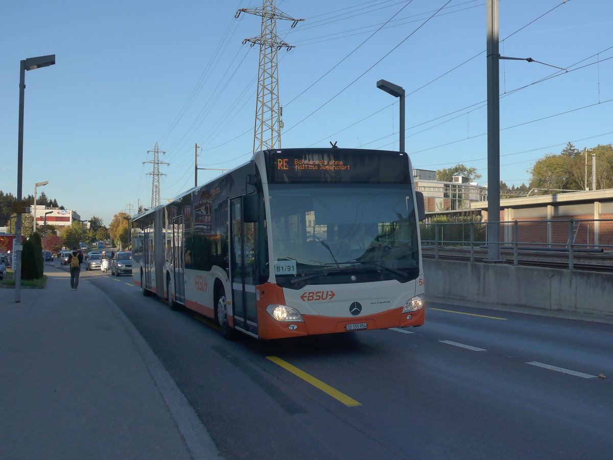 (210'346) - BSU Solothurn - Nr. 54/SO 155'954 - Mercedes am 14. Oktober 2019 beim Bahnhof Zollikofen