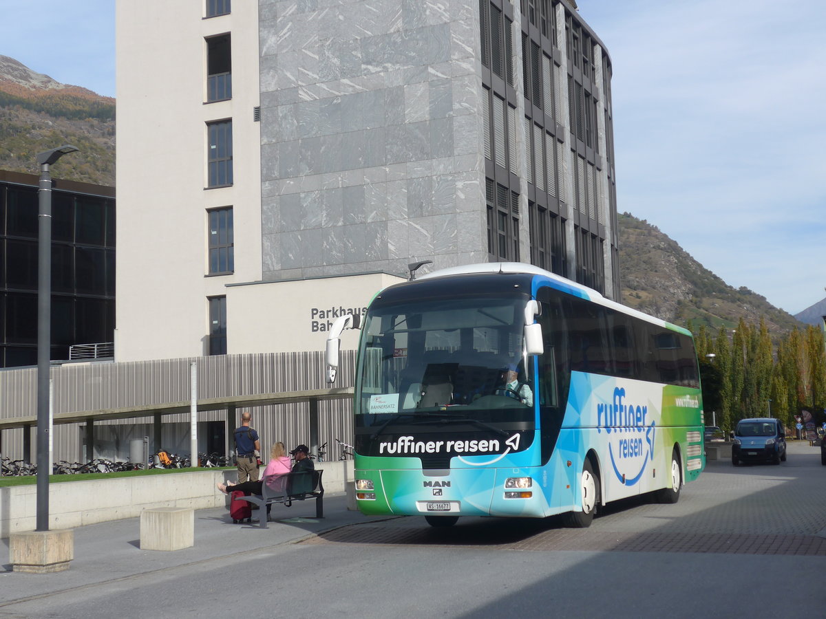 (210'680) - Ruffiner, Turtmann - VS 16'677 - MAN (ex Nr. 12) am 27. Oktober 2019 beim Bahnhof Visp