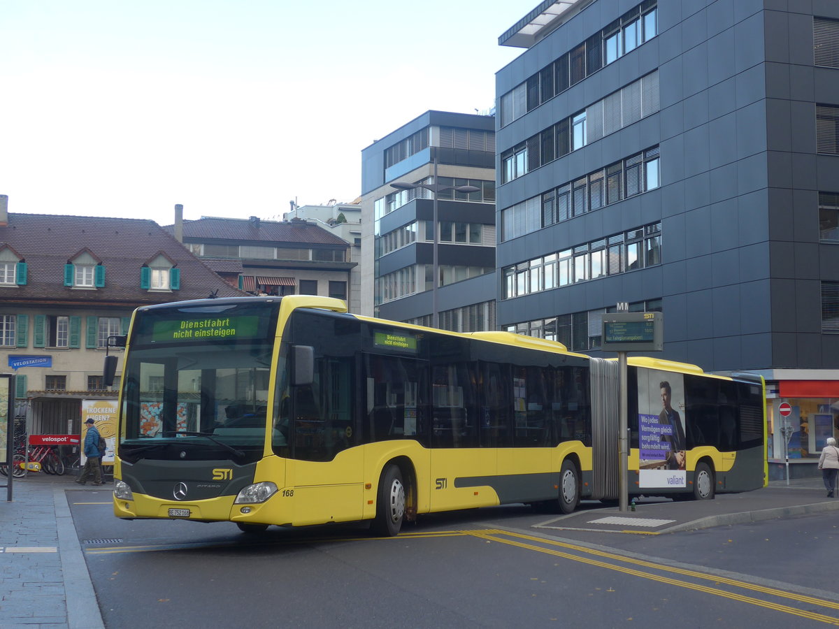 (210'757) - STI Thun - Nr. 168/BE 752'168 - Mercedes am 4. November 2019 beim Bahnhof Thun