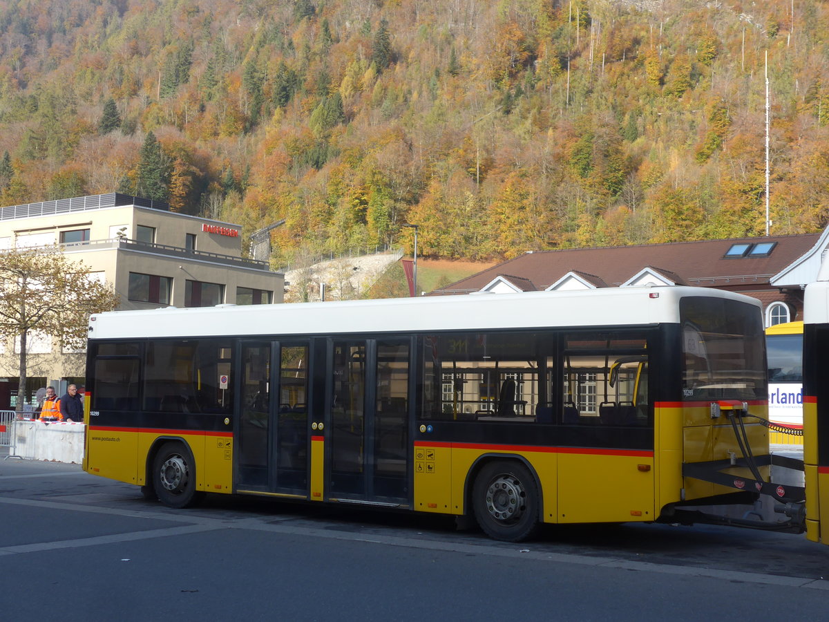 (210'992) - PostAuto Bern - BE 499'063 - Lanz+Marti/Hess Personenanhnger (ex VBL Luzern Nr. 310) am 11. November 2019 beim Bahnhof Interlaken Ost