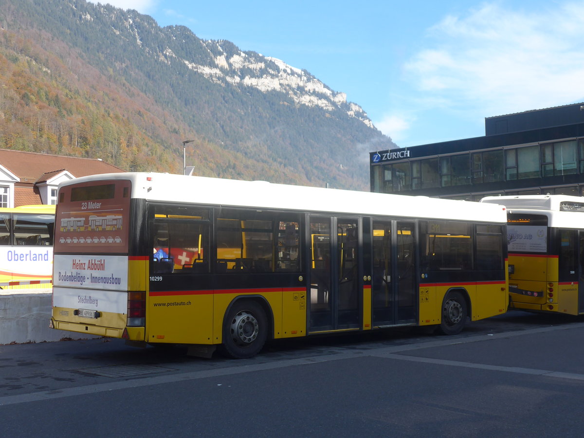 (210'994) - PostAuto Bern - BE 499'063 - Lanz+Marti/Hess Personenanhnger (ex VBL Luzern Nr. 310) am 11. November 2019 beim Bahnhof Interlaken Ost