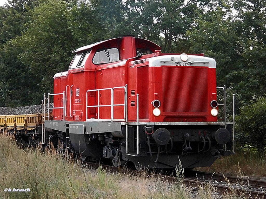 212 317-2 schob einige rungenwagen vom bf glinde nach koops,12.08.14