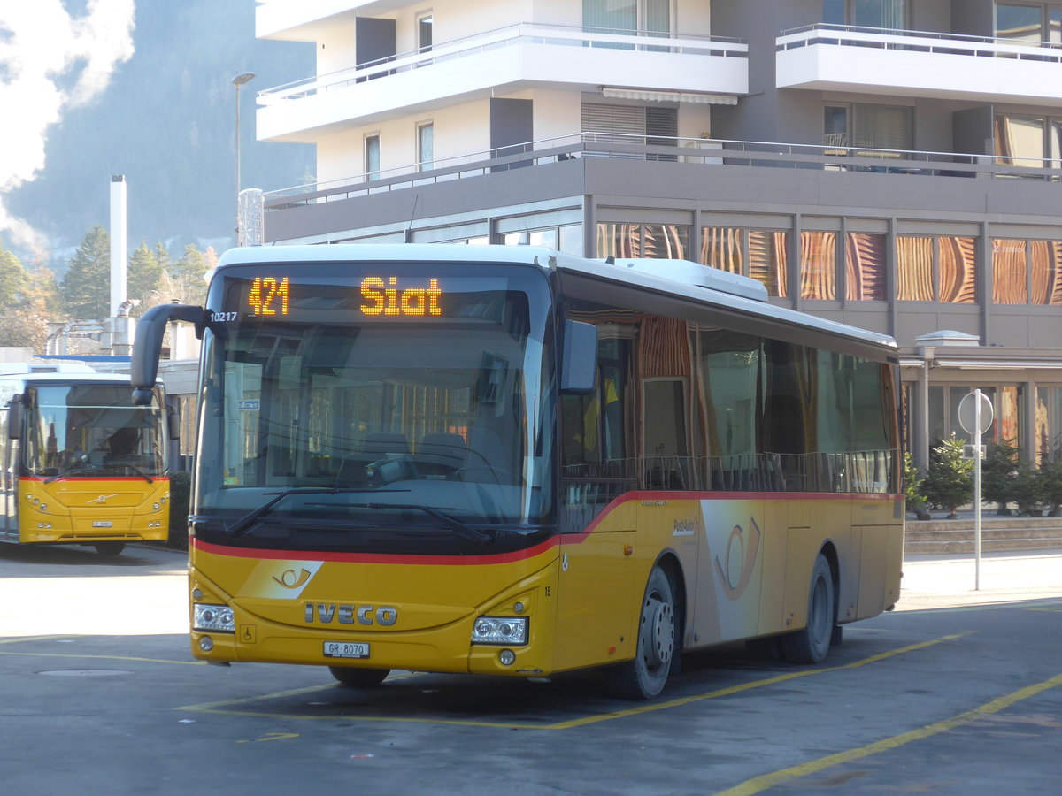 (212'600) - Fontana, Ilanz - Nr. 15/GR 8070 - Iveco (ex Nr. 4; ex Nr. 2) am 7. Dezember 2019 beim Bahnhof Ilanz