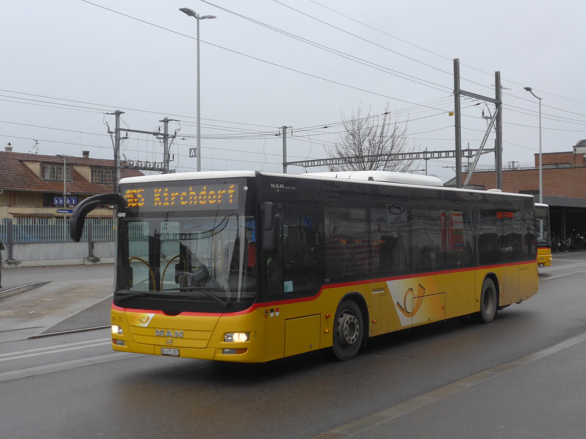 (212'848) - PostAuto Bern - Nr. 541/BE 675'387 - MAN am 9. Dezember 2019 beim Bahnhof Mnsingen