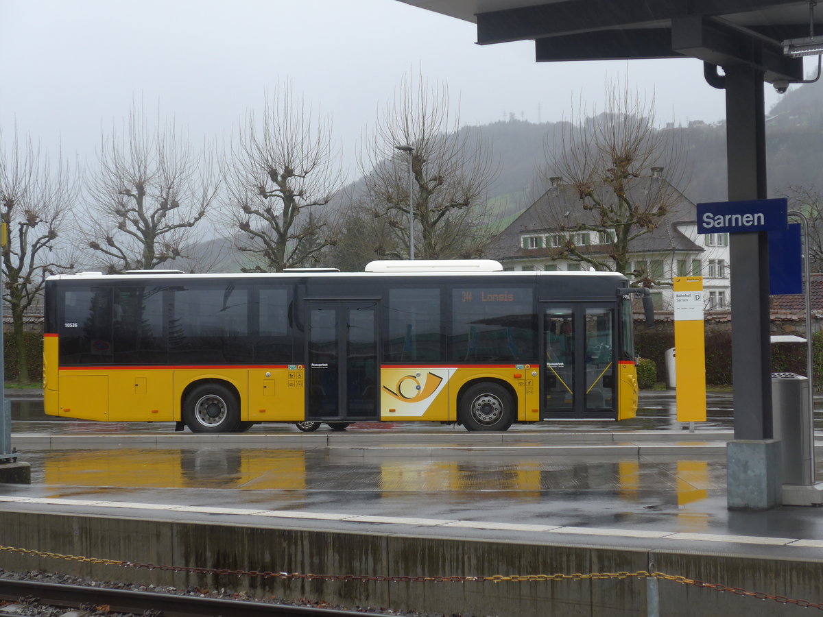 (213'071) - PostAuto Zentralschweiz - Nr. 12/OW 12'275 - Volvo (ex Dillier, Sarnen Nr. 12) am 22. Dezember 2019 beim Bahnhof Sarnen