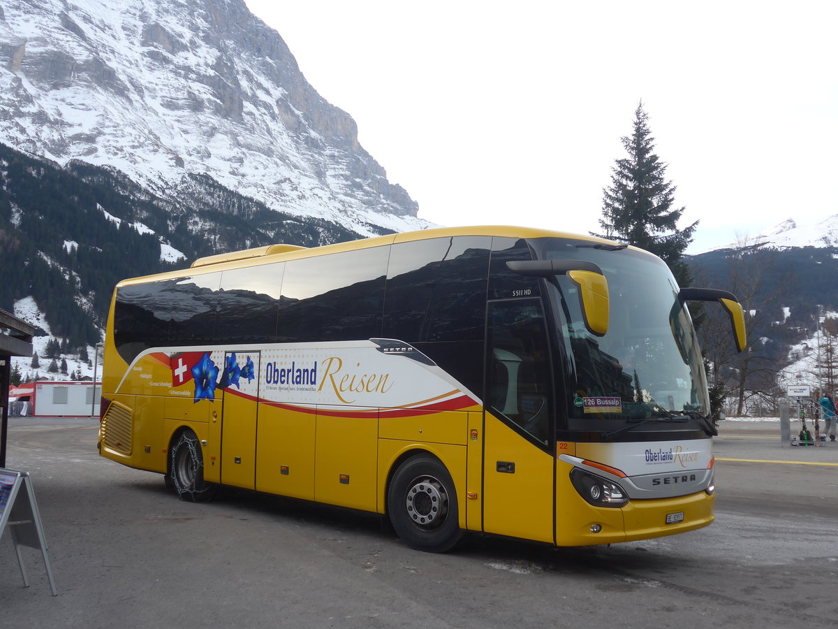 (213'147) - Oberland Reisen, Thun - Nr. 22/BE 92'977 - Setra (ex AVG Grindelwald Nr. 22) am 26. Dezember 2019 beim Bahnhof Grindelwald