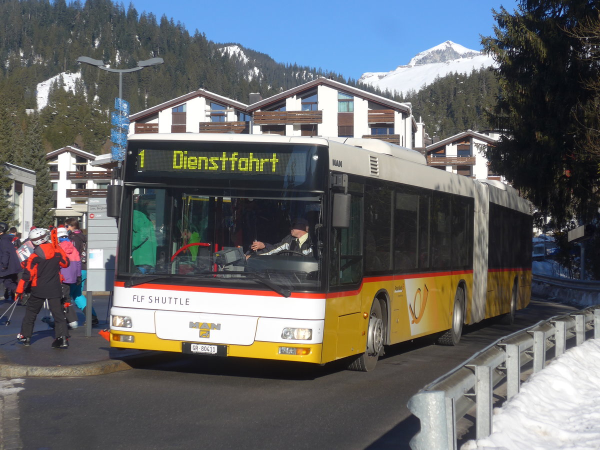 (213'237) - Stuppan, Flims - GR 80'411 - MAN (ex Steiner, Ortschwaben Nr. 20; ex Steiner, Ortschwaben Nr. 10) am 1. Januar 2020 in Laax, Bergbahnen