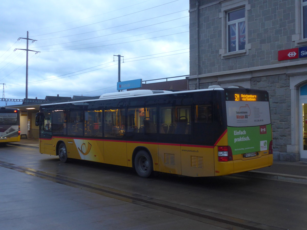 (214'080) - PostAuto Ostschweiz - SZ 120'606 - MAN (ex Kistler, Reichenburg) am 1. Februar 2020 beim Bahnhof Siebnen-Wangen