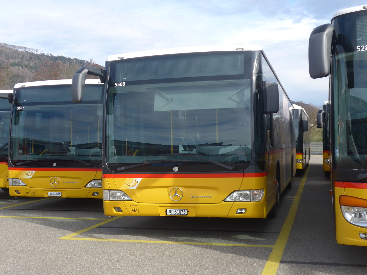 (214'272) - CarPostal Ouest - JU 61'876 - Mercedes (ex Nr. 16) am 16. Februar 2020 in Develier, Parkplatz