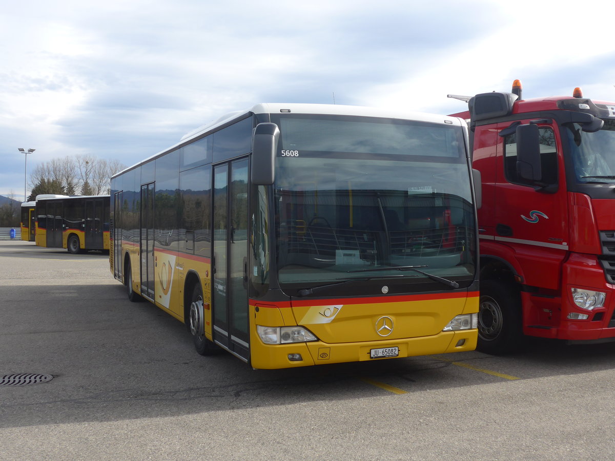 (214'292) - CarPostal Ouest - JU 65'082 - Mercedes (ex Nr. 15) am 16. Februar 2020 in Develier, Parkplatz