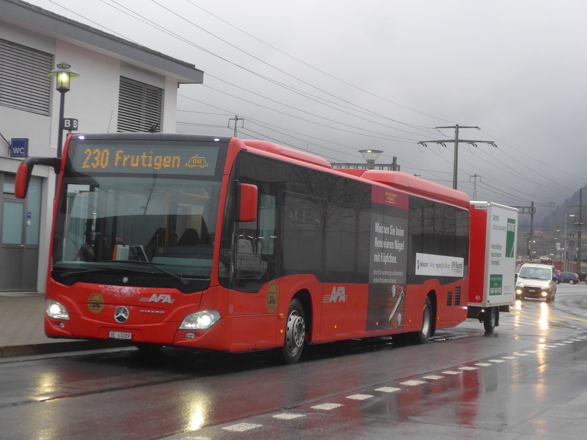 (214'543) - AFA Adelboden - Nr. 28/BE 43'089 - Mercedes am 19. Februar 2020 beim Bahnhof Frutigen