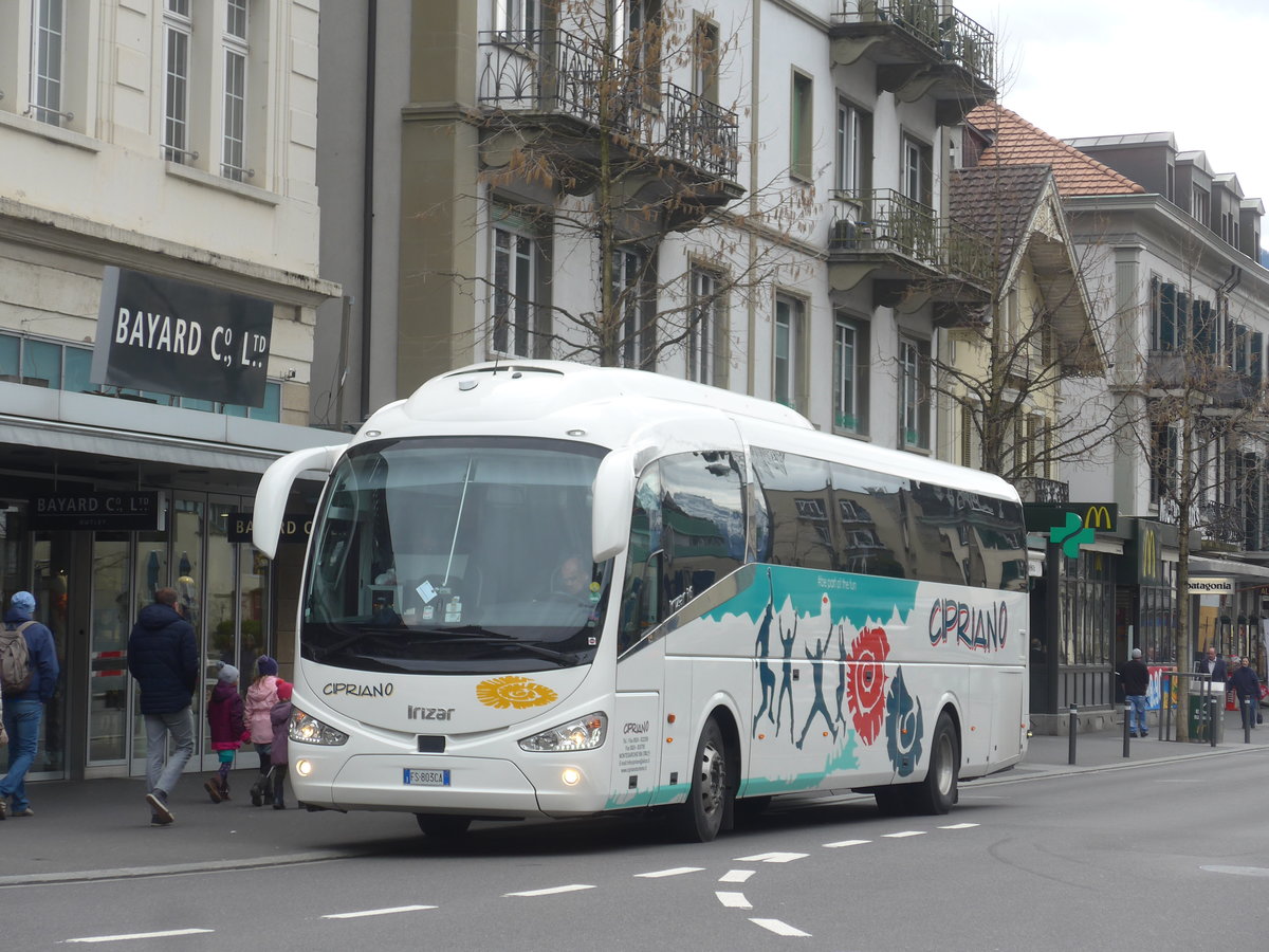 (214'851) - Aus Italien: Cipriano, Montesarchio - FS-803 CA - Irizar am 23. Februar 2020 beim Bahnhof Interlaken West