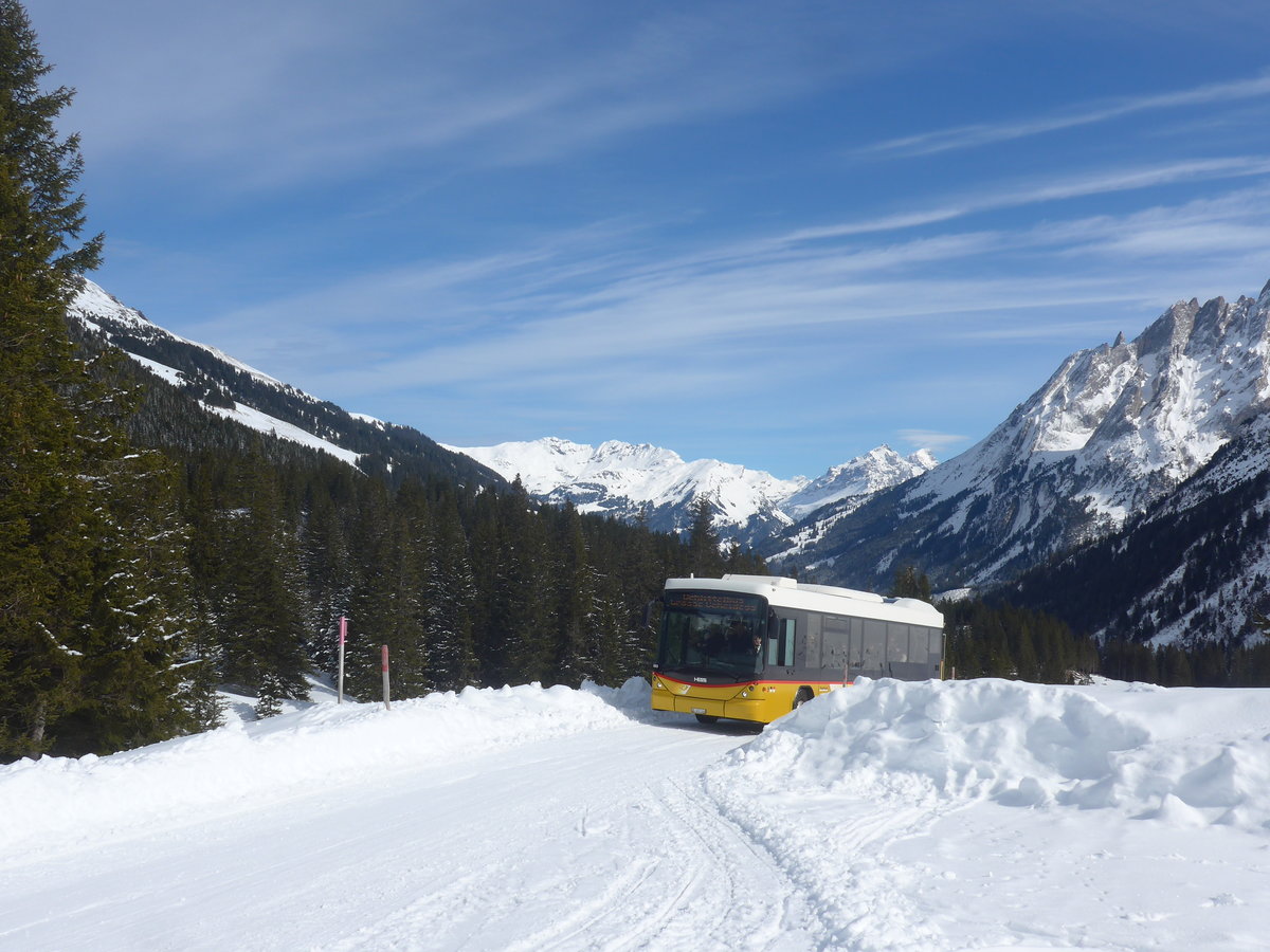 (215'073) - PostAuto Bern - BE 403'166 - Scania/Hess (ex AVG Meiringen Nr. 66; ex Steiner, Messen) am 8. Mrz 2020 in Grindelwald, Alpiglen