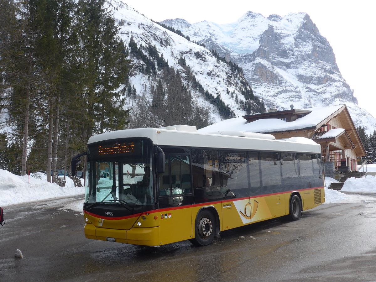 (215'098) - PostAuto Bern - BE 403'166 - Scania/Hess (ex AVG Meiringen Nr. 66; ex Steiner, Messen) am 8. Mrz 2020 auf der Schwarzwaldalp