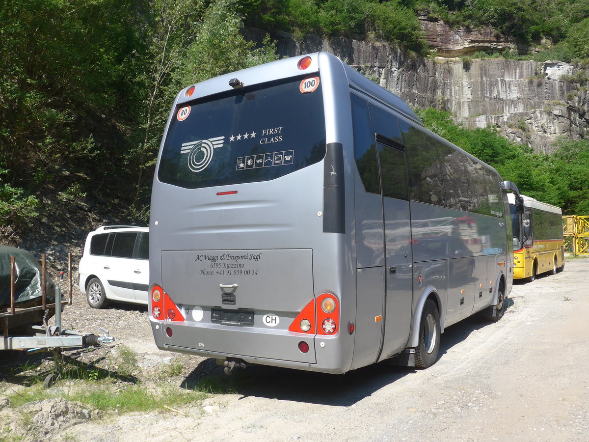 (217'564) - AC Viaggi, Riazzino - Nr. 12 - Temsa am 1. Juni 2020 in Iragna, Via della Pietra