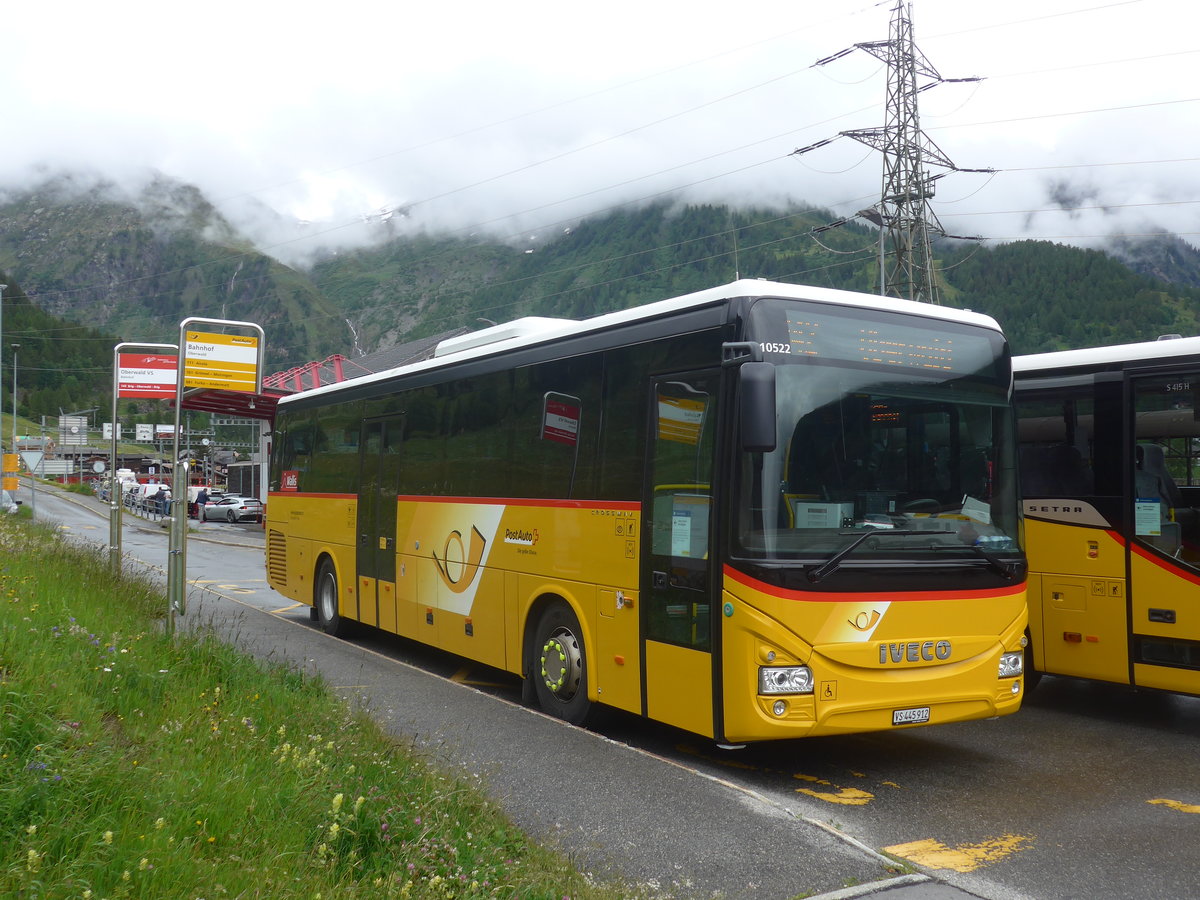 (217'653) - Seiler, Ernen - VS 445'912 - Iveco (ex PostAuto Wallis) am 7. Juni 2020 beim Bahnhof Oberwald