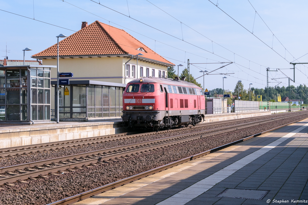 218 272-3 DB Fahrwegdienste GmbH kam solo durch Bienenbttel und fuhr weiter in Richtung Lneburg. 08.09.2016