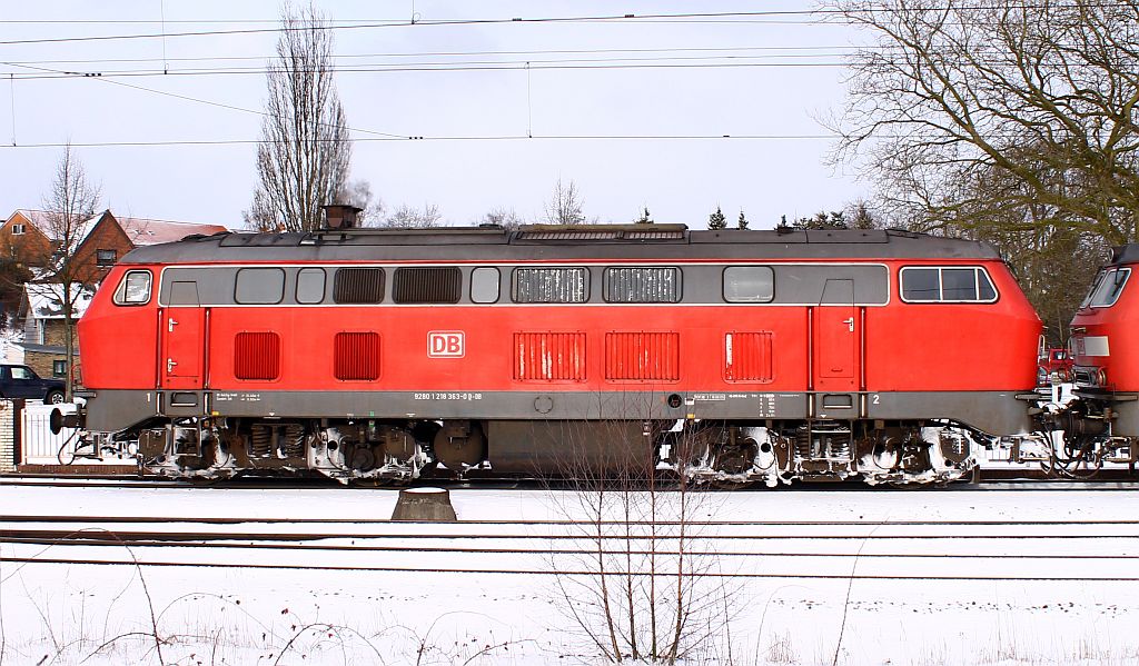 218 363-0 als Seitenportrait aufgenommen am 10.03.2013 in Schleswig.