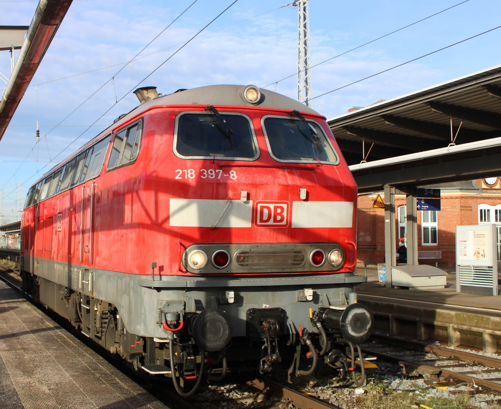218 397-8 beim Rangieren im Rostocker Hbf.16.01.2026