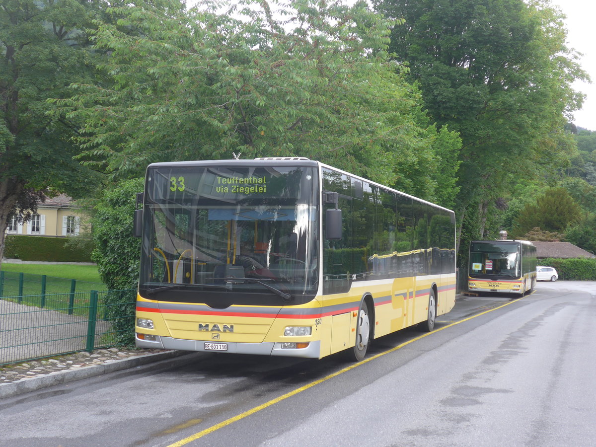 (218'047) - STI Thun - Nr. 130/BE 801'130 - MAN am 17. Juni 2020 bei der Schifflndte Thun