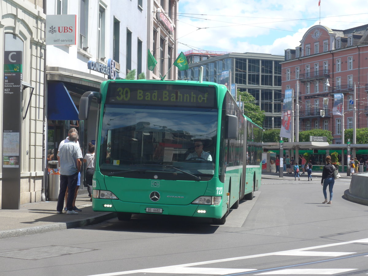 (218'227) - BVB Basel - Nr. 723/BS 6682 - Mercedes am 28. Juni 2020 beim Bahnhof Basel