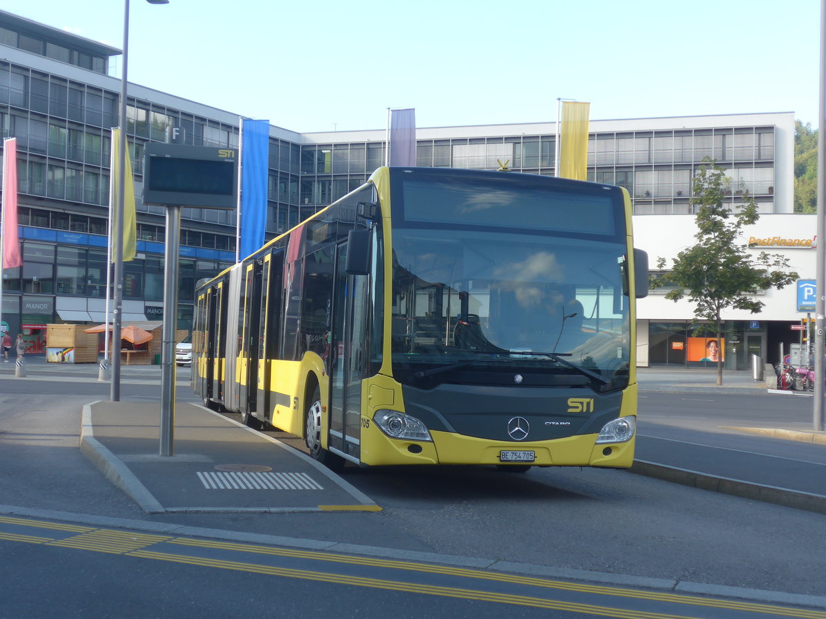 (218'494) - STI Thun - Nr. 705/BE 754'705 - Mercedes am 5. Juli 2020 beim Bahnhof Thun