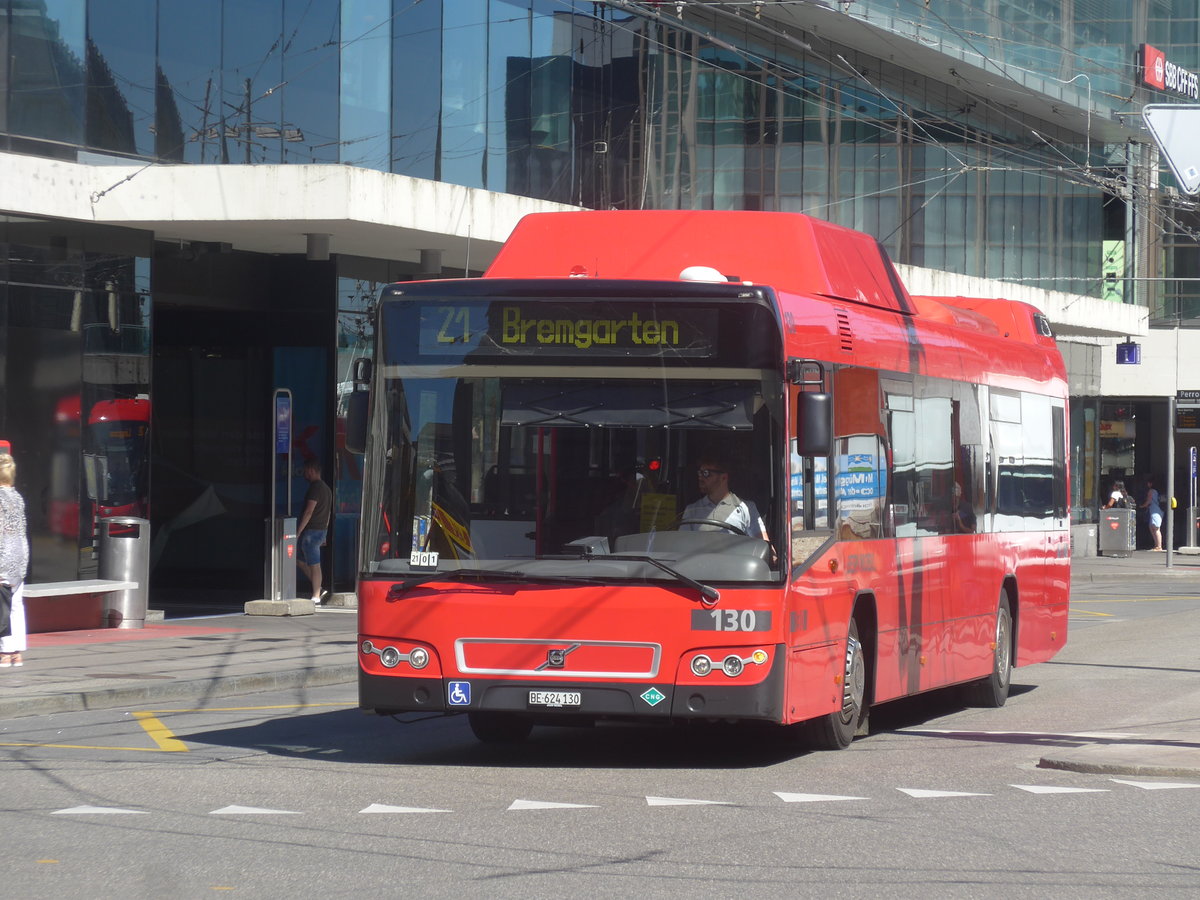 (219'175) - Bernmobil, Bern - Nr. 130/BE 624'130 - Volvo am 27. Juli 2020 beim Bahnhof Bern