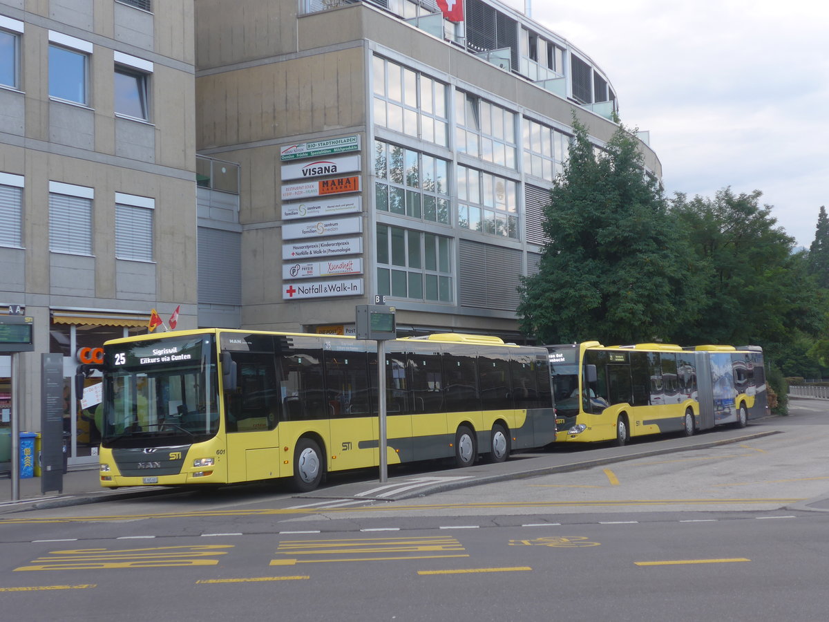 (219'302) - STI Thun - Nr. 601/BE 865'601 - MAN am 2. August 2020 beim Bahnhof Thun