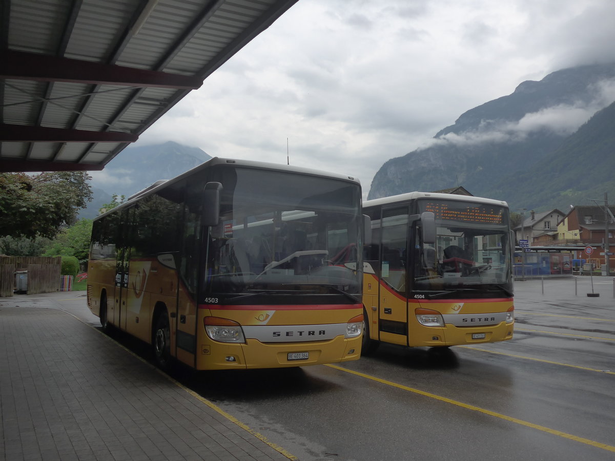 (219'888) - PostAuto Bern - BE 401'364 - Setra (ex AVG Meiringen Nr. 64) am 22. August 2020 in Meiringen, Postautostation