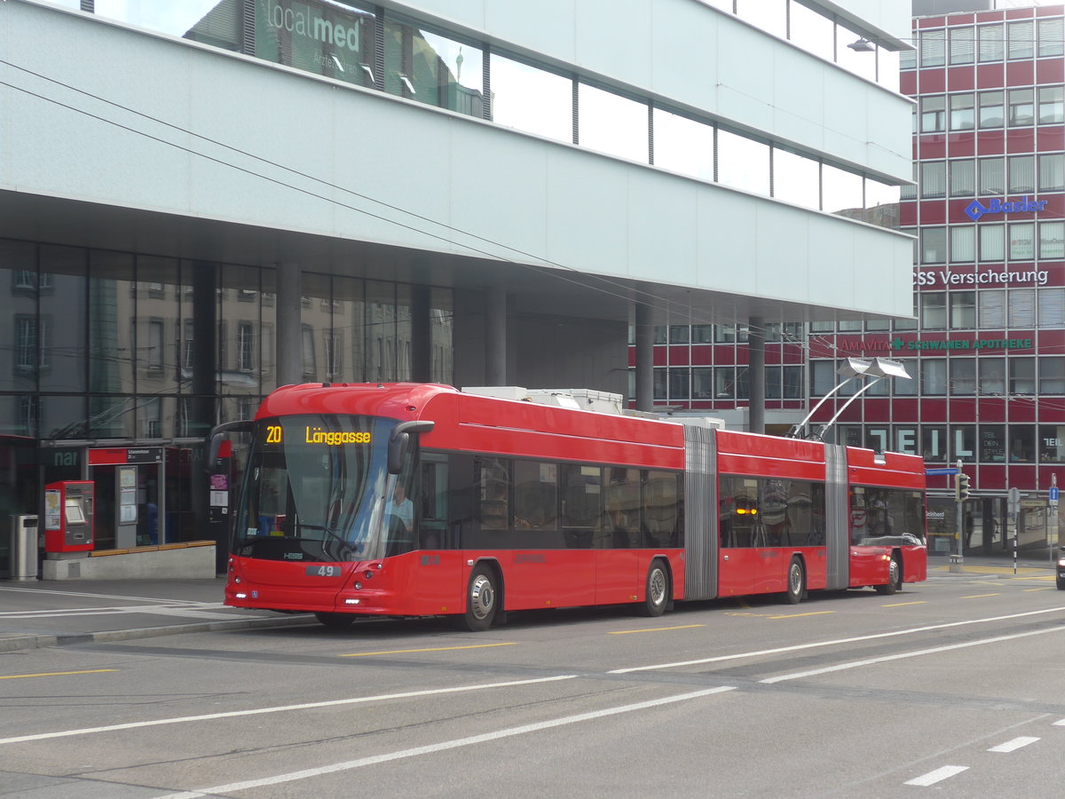 (220'061) - Bernmobil, Bern - Nr. 49 - Hess/Hess Doppelgelenktrolleybus am 23. August 2020 in Bern, Schanzenstrasse