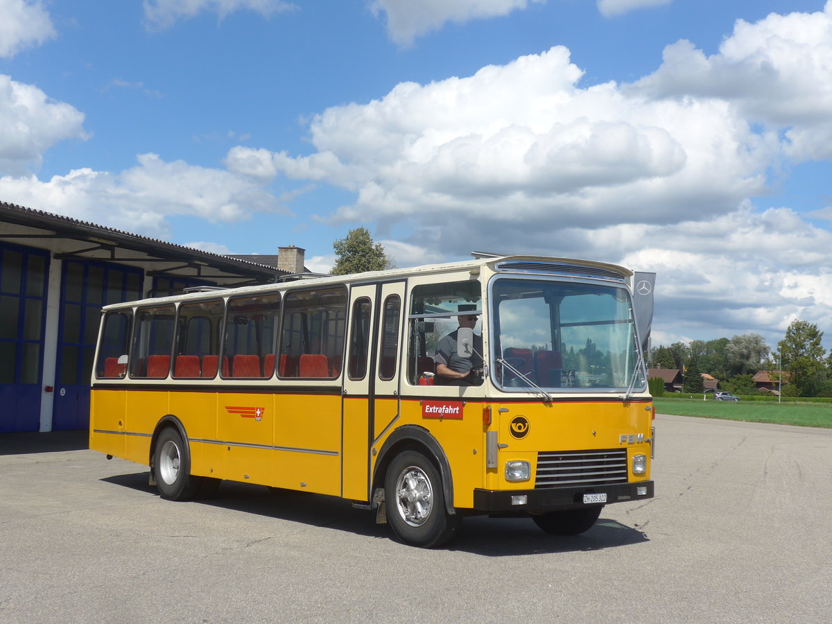 (220'133) - Wittig, Nrensdorf - ZH 205'322 - FBW/FHS (ex Tiemann, Oetwil Nr. 6; ex Btra, Birr Nr. 28; ex Autocca, Visp; ex P 24'186) am 23. August 2020 in Lyssach, Lorenz