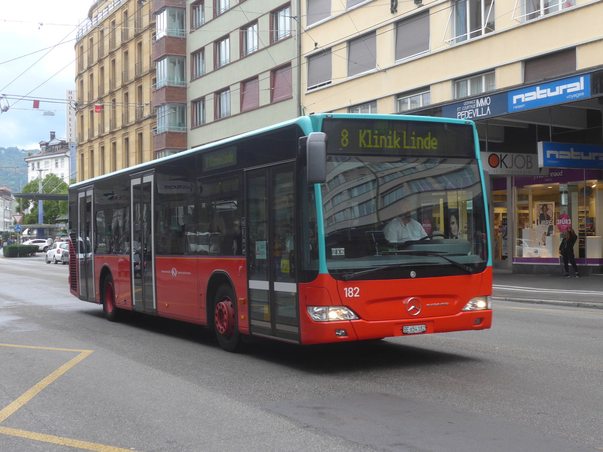 (220'423) - VB Biel - Nr. 182/BE 654'182 - Mercedes am 31. August 2020 beim Bahnhof Biel