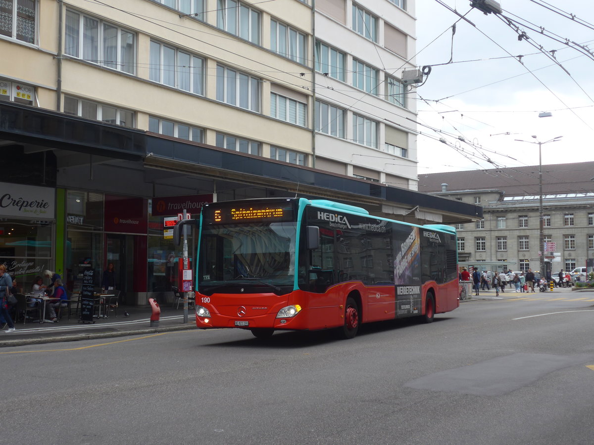 (220'441) - VB Biel - Nr. 190/BE 821'190 - Mercedes am 31. August 2020 beim Bahnhof Biel