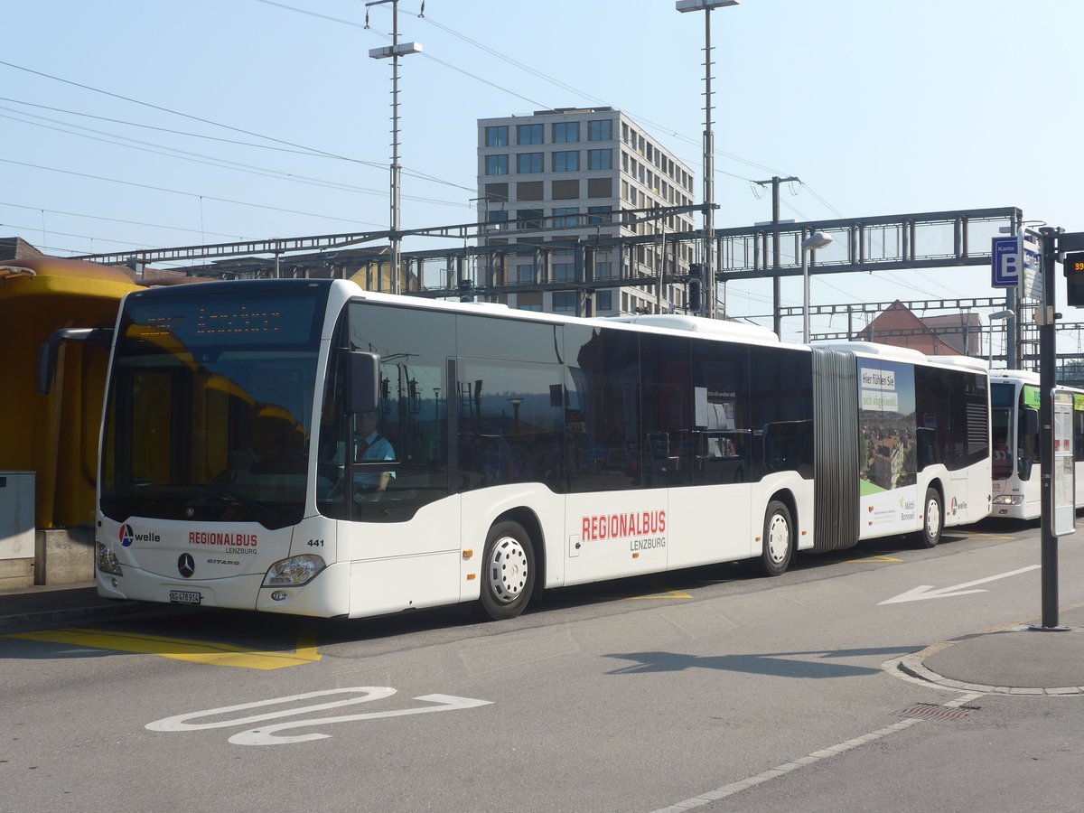 (220'733) - Knecht, Windisch - Nr. 441/AG 478'014 - Mercedes am 13. September 2020 beim Bahnhof Lenzburg