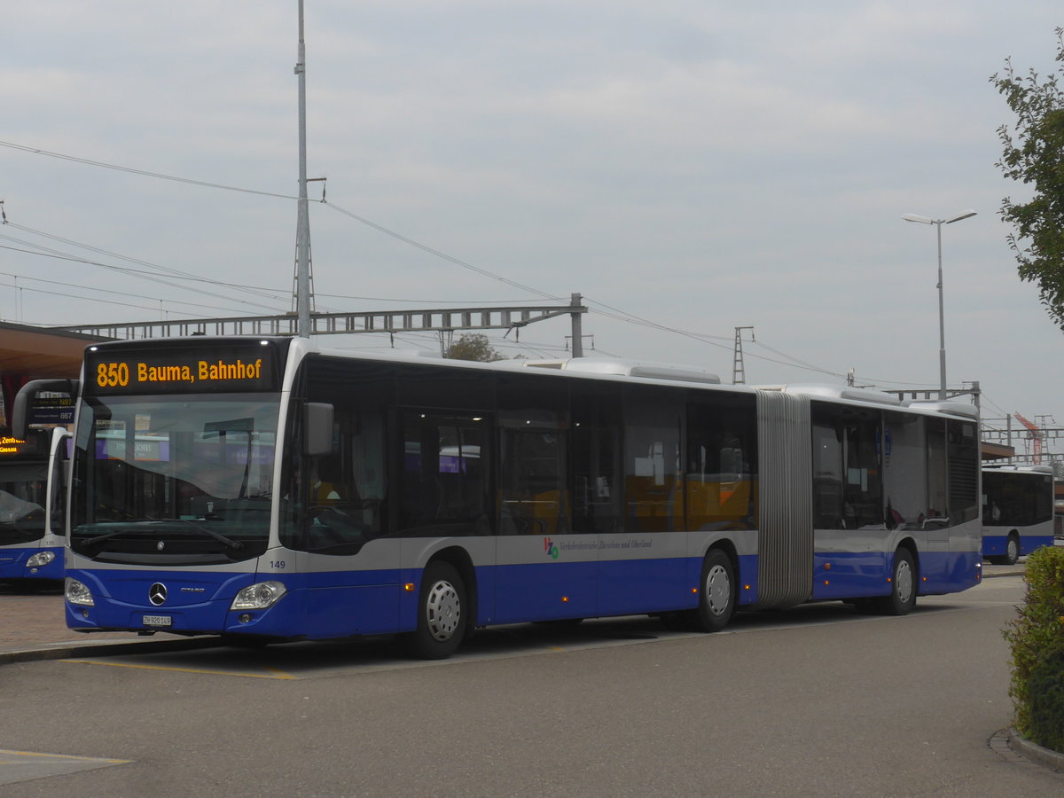 (221'947) - VZO Grningen - Nr. 149/ZH 920'149 - Mercedes am 18. Oktober 2020 beim Bahnhof Wetzikon