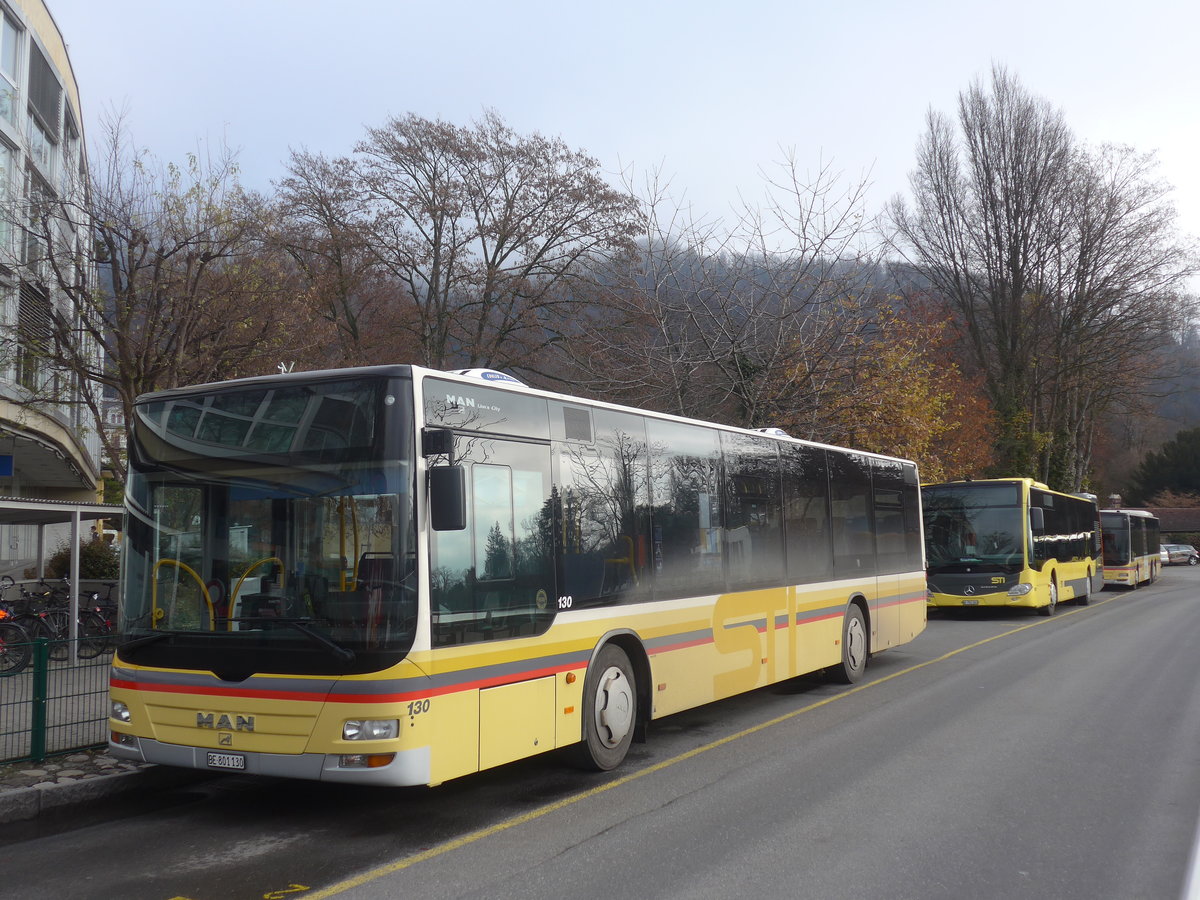 (222'967) - STI Thun - Nr. 130/BE 801'130 - MAN am 8. Dezember 2020 bei der Schifflndte Thun