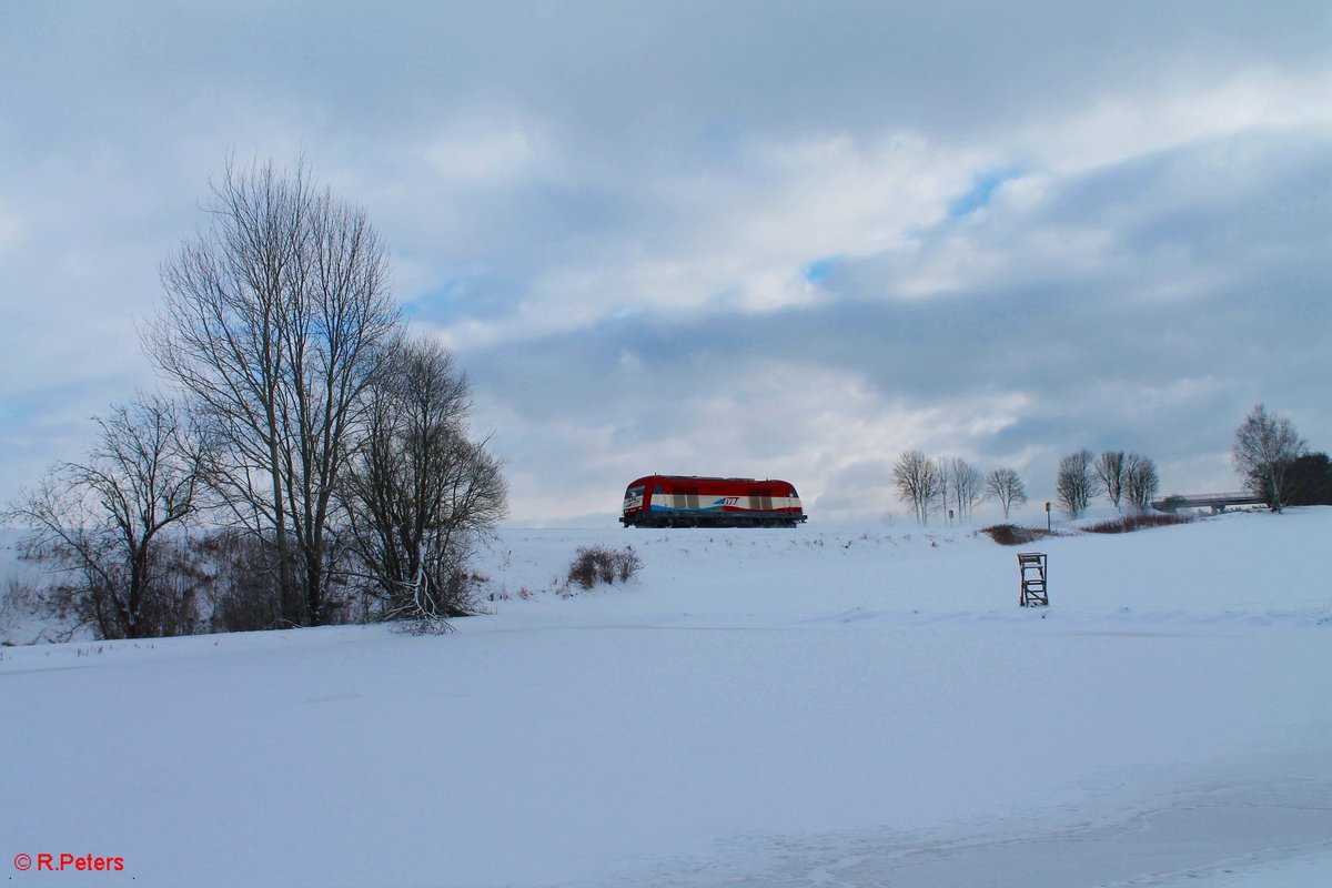 223 031 auf dem Weg von Regensburg nach Cheb um ein Kesselzug zu holen, bei Oberteich. 17.01.17