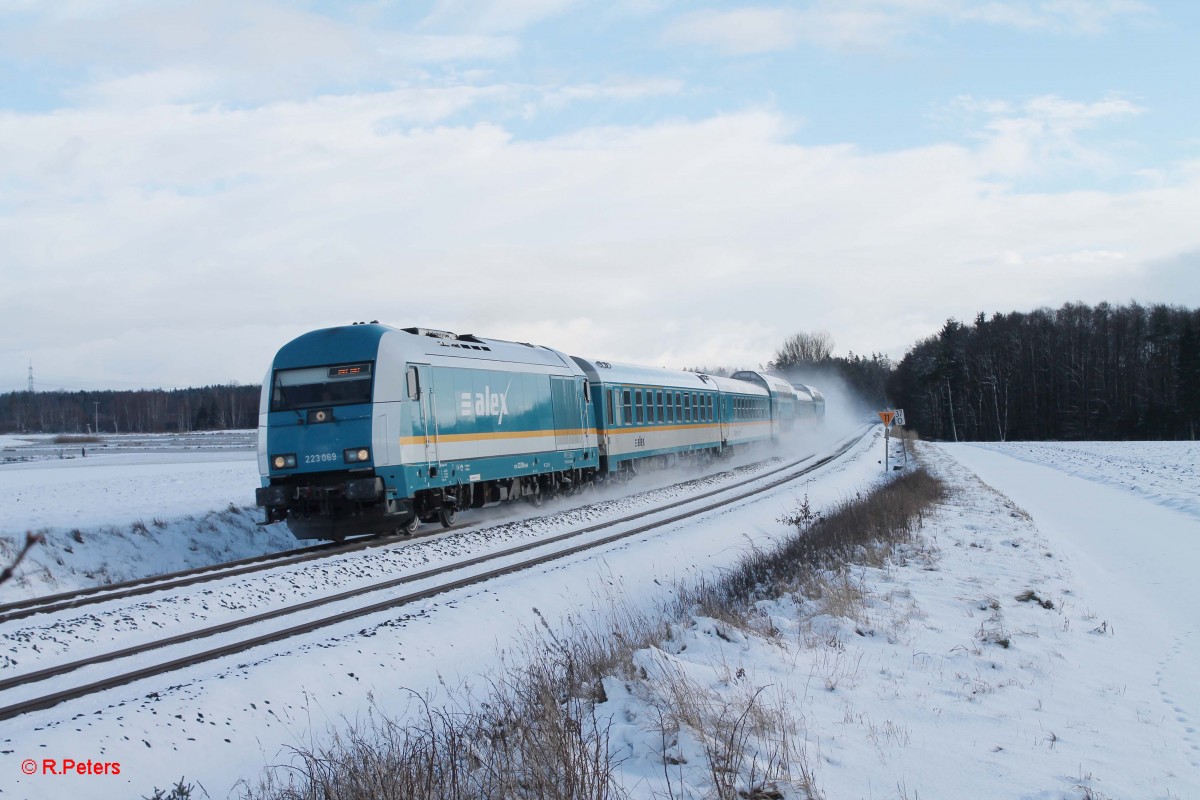 223 069 mit dem ALX84106 München - Hof bei Oberteich. 27.01.15