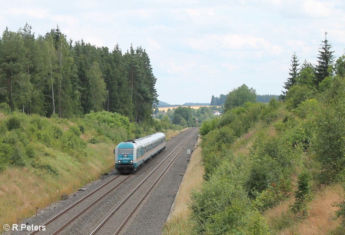 223 071 zieht den ALX84106 München - Hof bei Großwendern. 21.07.17