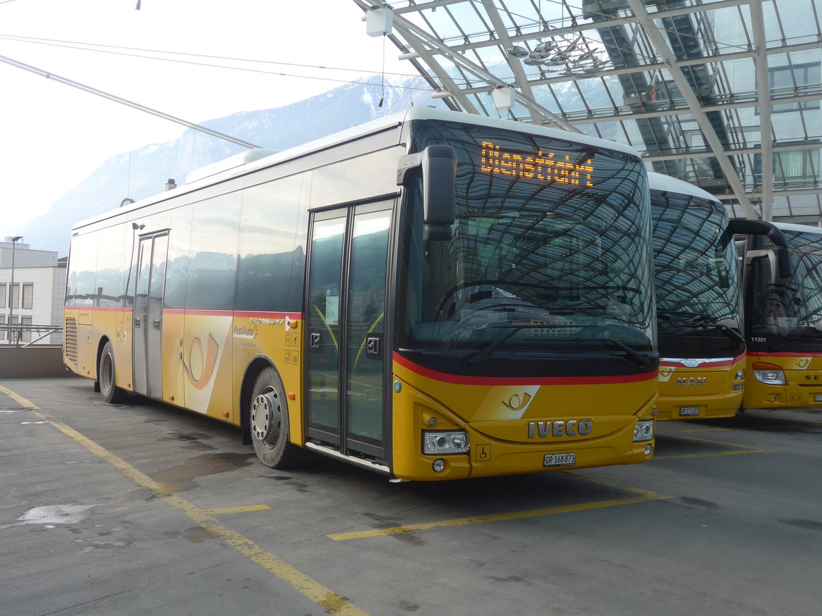 (223'252) - PostAuto Graubnden - GR 168'873 - Iveco (ex GR 170'438) am 2. Januar 2021 in Chur, Postautostation