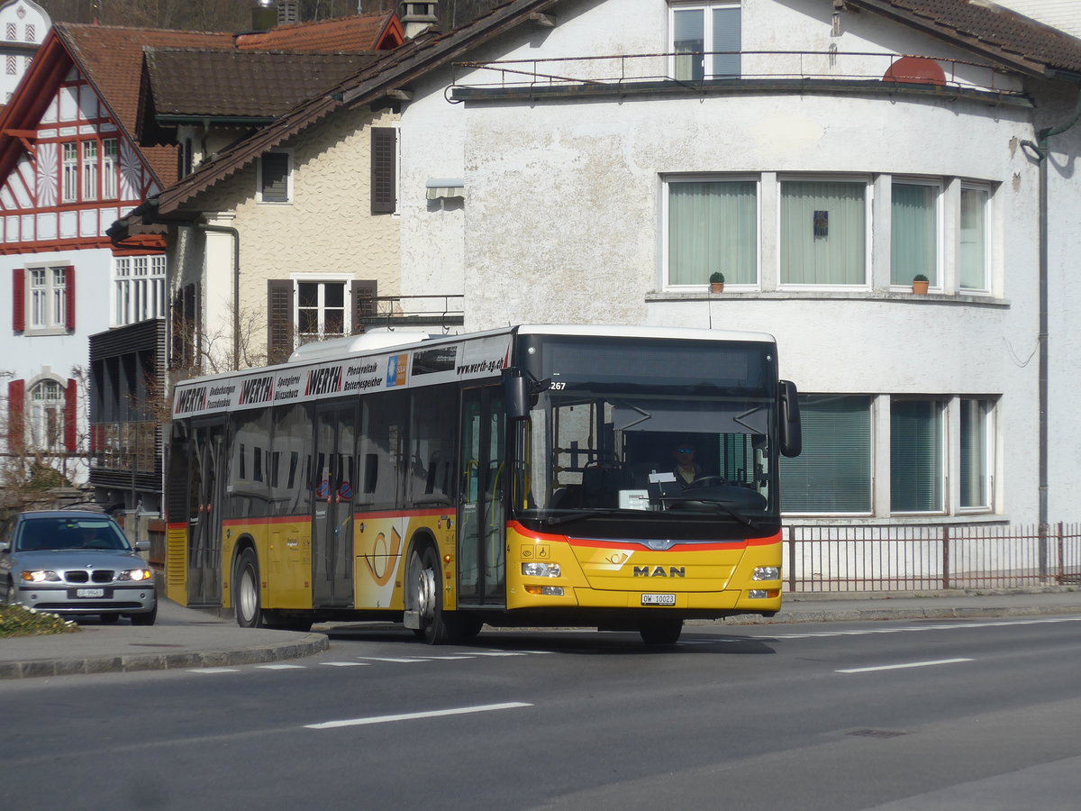 (223'777) - PostAuto Zentralschweiz - Nr. 4/OW 10'023 - MAN (ex Dillier, Sarnen Nr. 4) am 26. Februar 2021 beim Bahnhof Sarnen