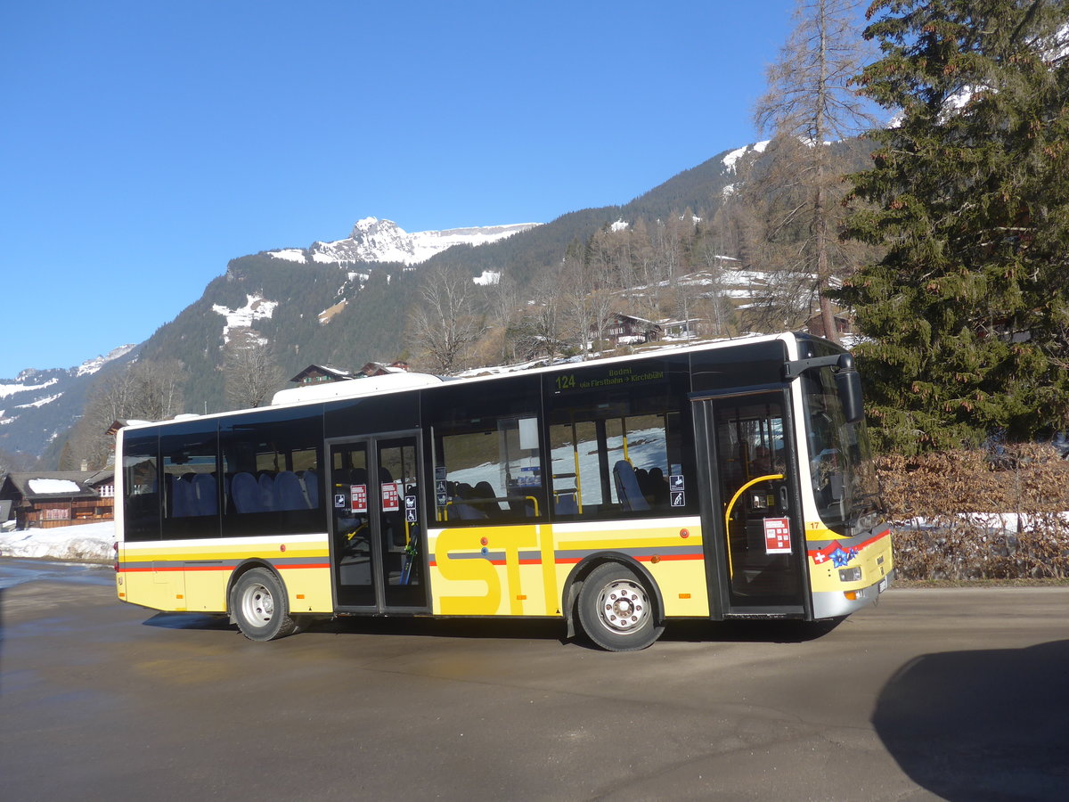 (223'833) - Grindelwaldbus, Grindelwald - Nr. 17/BE 72'444 - MAN/Gppel (ex STI Thun Nr. 133) am 28. Februar 2021 in Grindelwald, Stutz