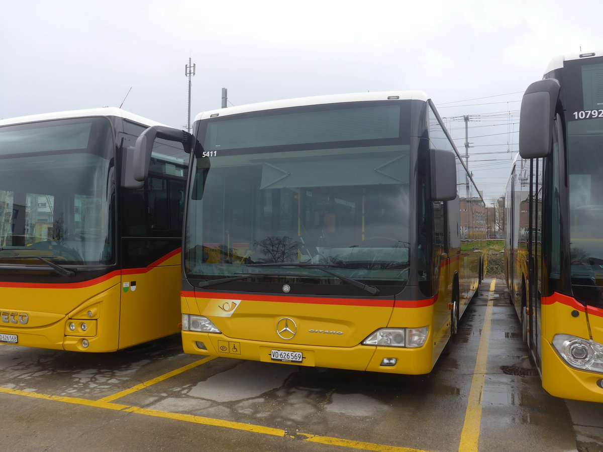 (224'187) - CarPostal Ouest - VD 626'569 - Mercedes (ex JU 6480; ex Nr. 71; ex Stucki, Porrentruy Nr. 10) am 14. Mrz 2021 in Yverdon, Garage