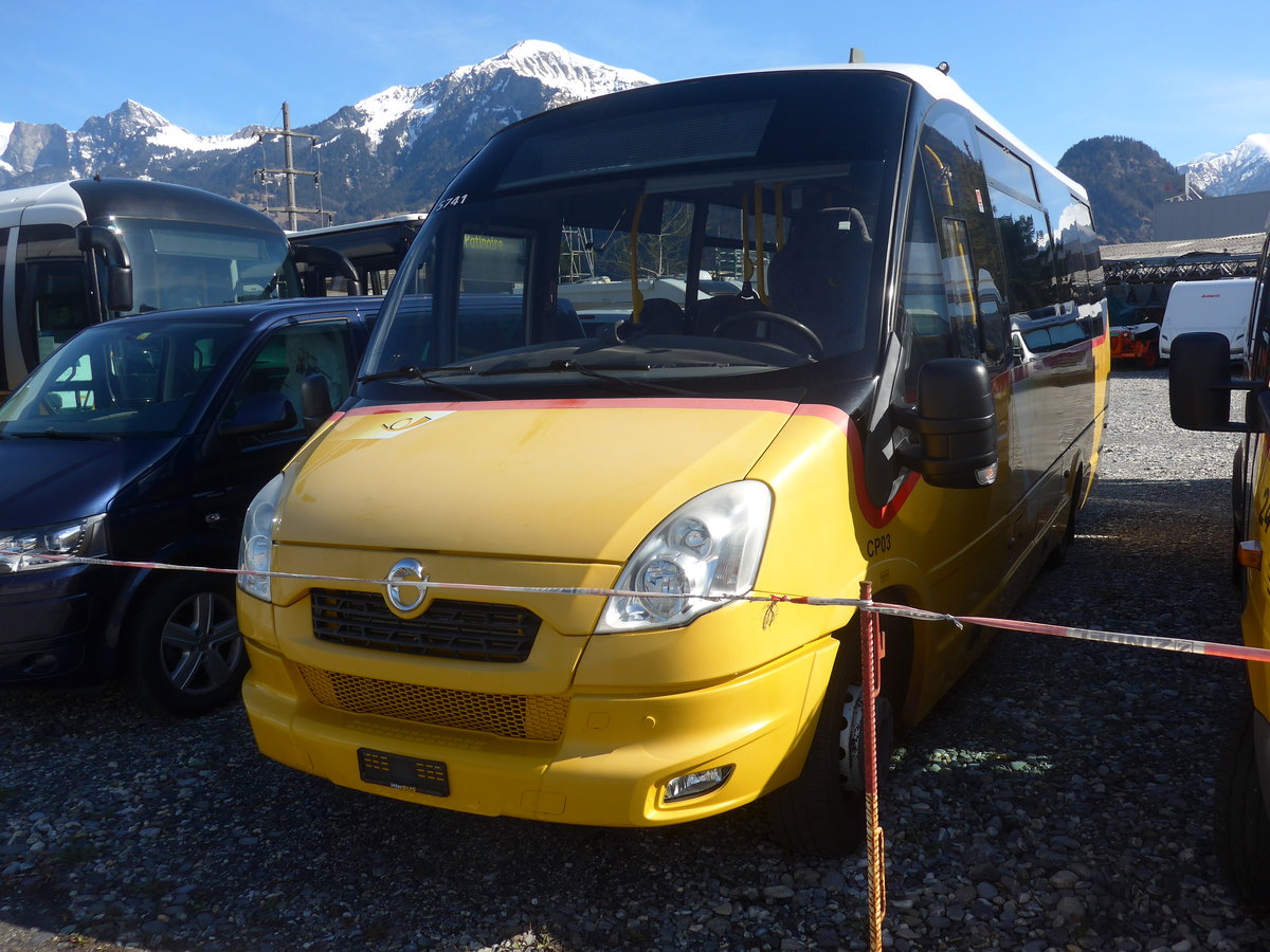 (224'489) - PostAuto Wallis - (VS 416'636) - Irisbus/Rosero (ex TPC Aigle Nr. CP03) am 28. Mrz 2021 in Landquart, Garage Bardill