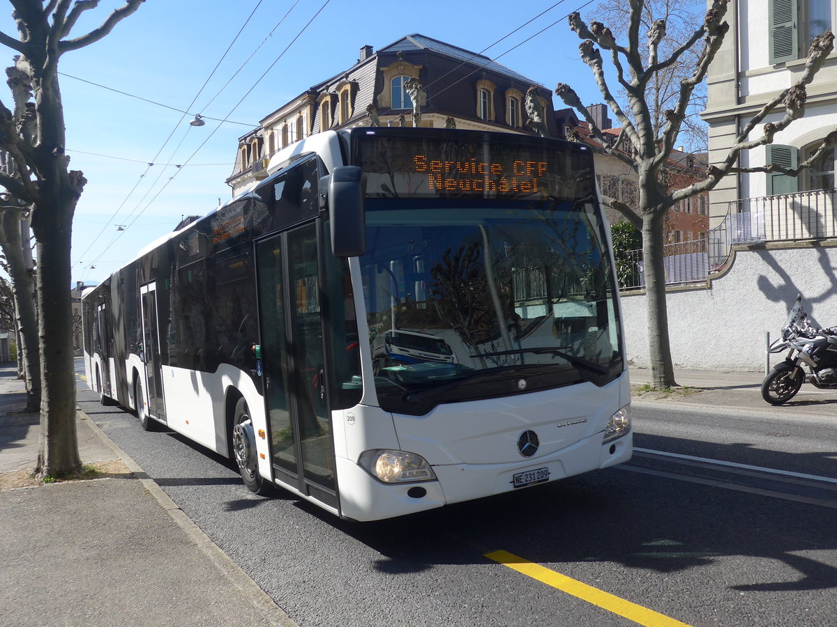 (224'560) - Interbus, Yverdon - Nr. 209/NE 231'209 - Mercedes (ex Gschwindl, A-Wien Nr. 8401) am 29. Mrz 2021 in Neuchtel, Avenue de la Gare (Einsatz CarPostal)