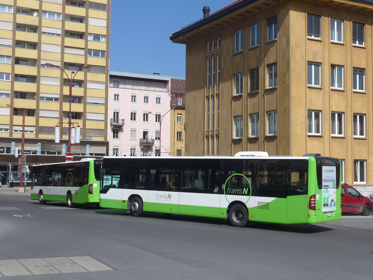 (224'712) - transN, La Chaux-de-Fonds - Nr. 318/NE 27'218 - Mercedes (ex TRN La Chaux-de-Fonds Nr. 318) am 2. April 2021 beim Bahnhof La Chaux-de-Fonds