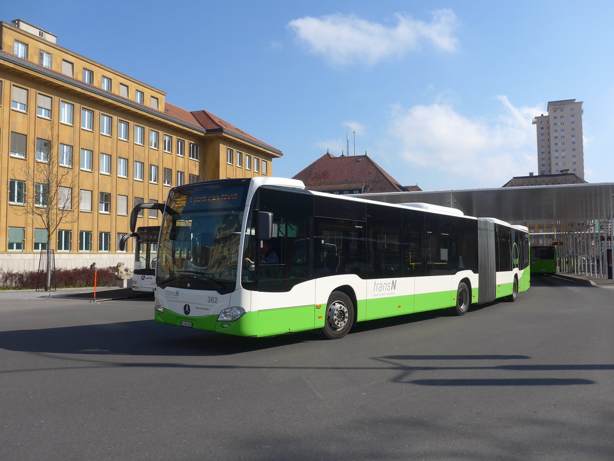 (225'025) - transN, La Chaux-de-Fonds - Nr. 362/NE 145'362 - Mercedes am 17. April 2021 beim Bahnhof La Chaux-de-Fonds